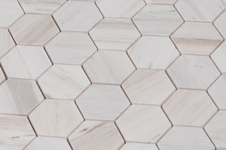 Hexagon Wooden White Honed 2 x 2 11.75 x 12